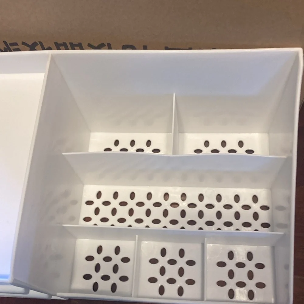 1pc White Drawer Cosmetic Storage Box, Makeup Organizer With Dividers